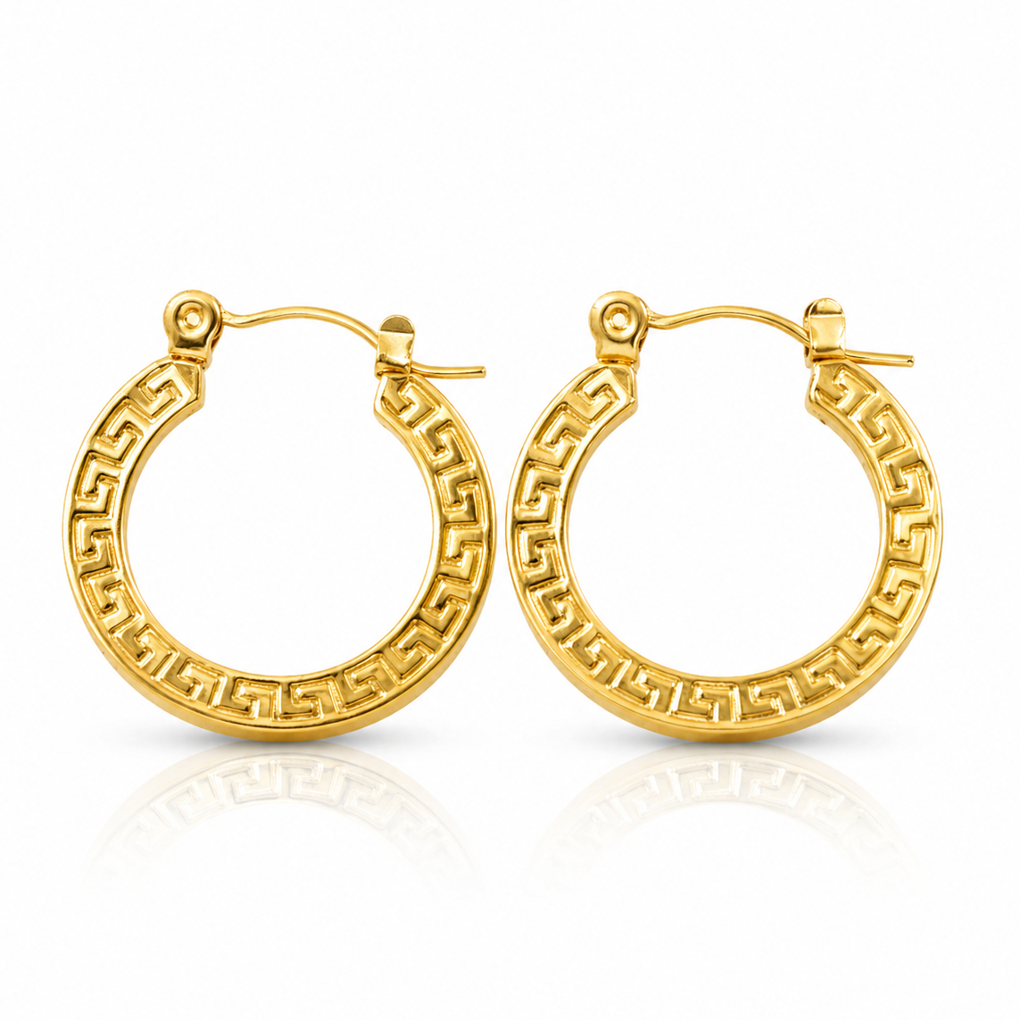 Cercei Creola Model Geometric Oțel Inoxidabil 2.1 cm Placat Aur 18K PVD - Hipoalergenici - CM1745