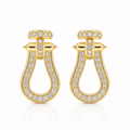 Cercei Potcoavă cu Zirconii Oțel Inoxidabil 2 cm Placat Aur 18K PVD - Hipoalergenici - CM1808