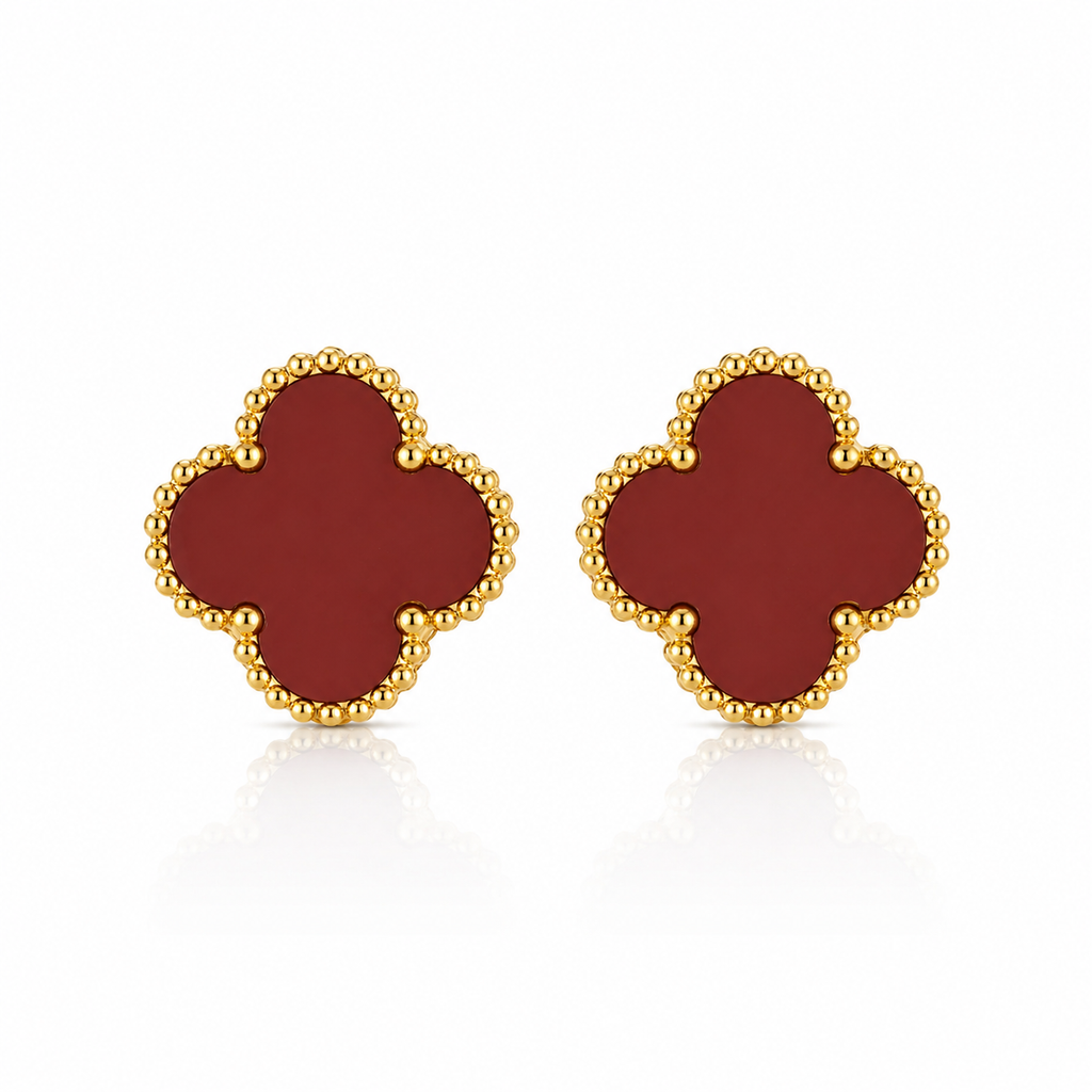 Cercei Alhambra Oțel Inoxidabil 1.3 cm Placat Aur 18K PVD - Hipoalergenici - CM1810
