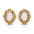 Cercei Design oval vintage Oțel Inoxidabil 2.5 cm Placat Aur 18K PVD - Hipoalergenici - CM1822