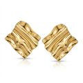 Cercei Formă Ondulată 2 cm Oțel Inoxidabil Placat Aur 18K PVD - Hipoalergenici - CM1849