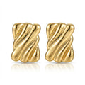 Cercei Design Ondulat 3 cm Oțel Inoxidabil Placat Aur 18K PVD - Hipoalergenici - CM1861