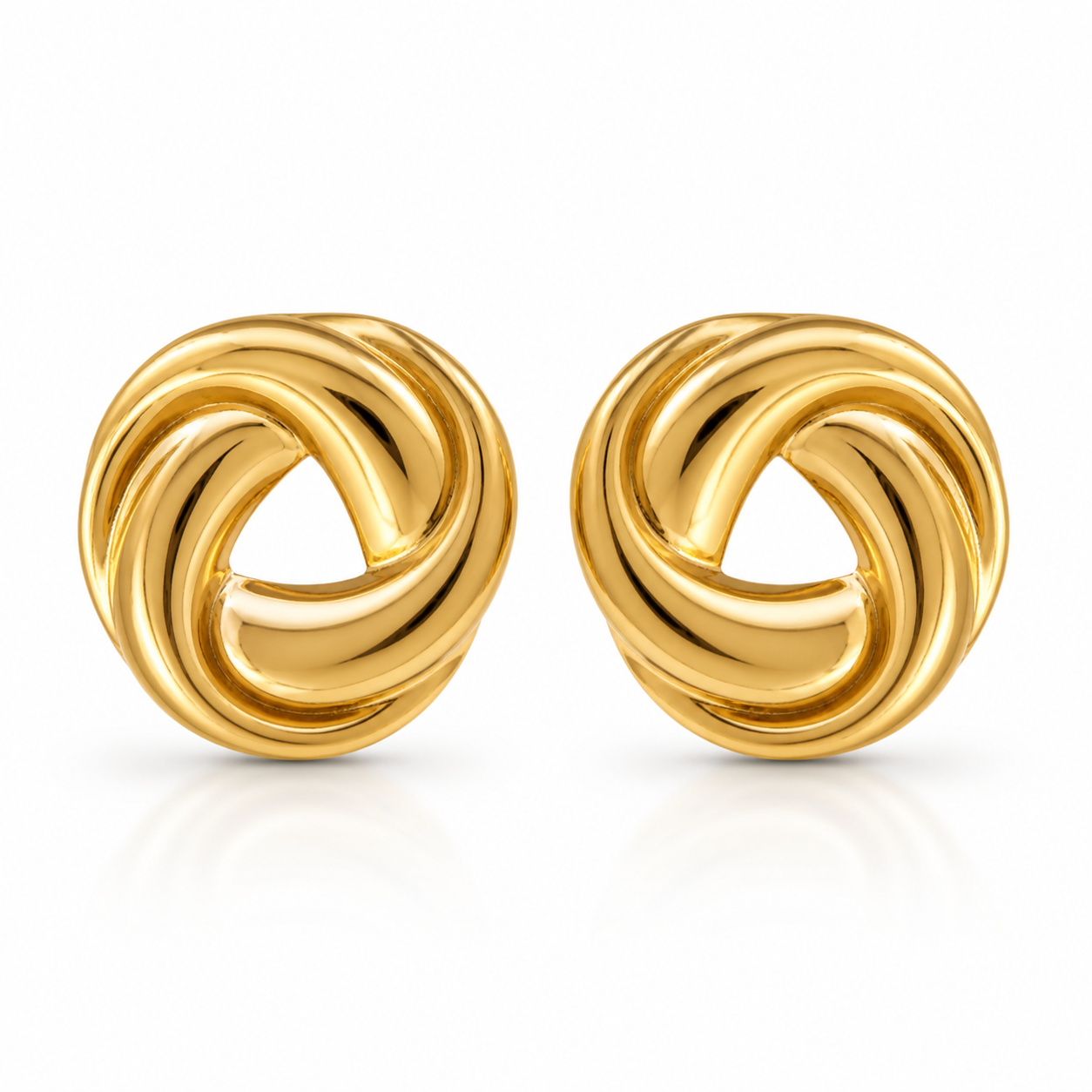 Cercei Nod Geometric Oțel Inoxidabil 2.3 cm Placat Aur 18K PVD - Hipoalergenici - CM1863