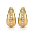 Cercei Curbați cu Șir de Zirconii Cubice Oțel Inoxidabil 2.2 cm - CM1874 - Placat Aur 18K PVD