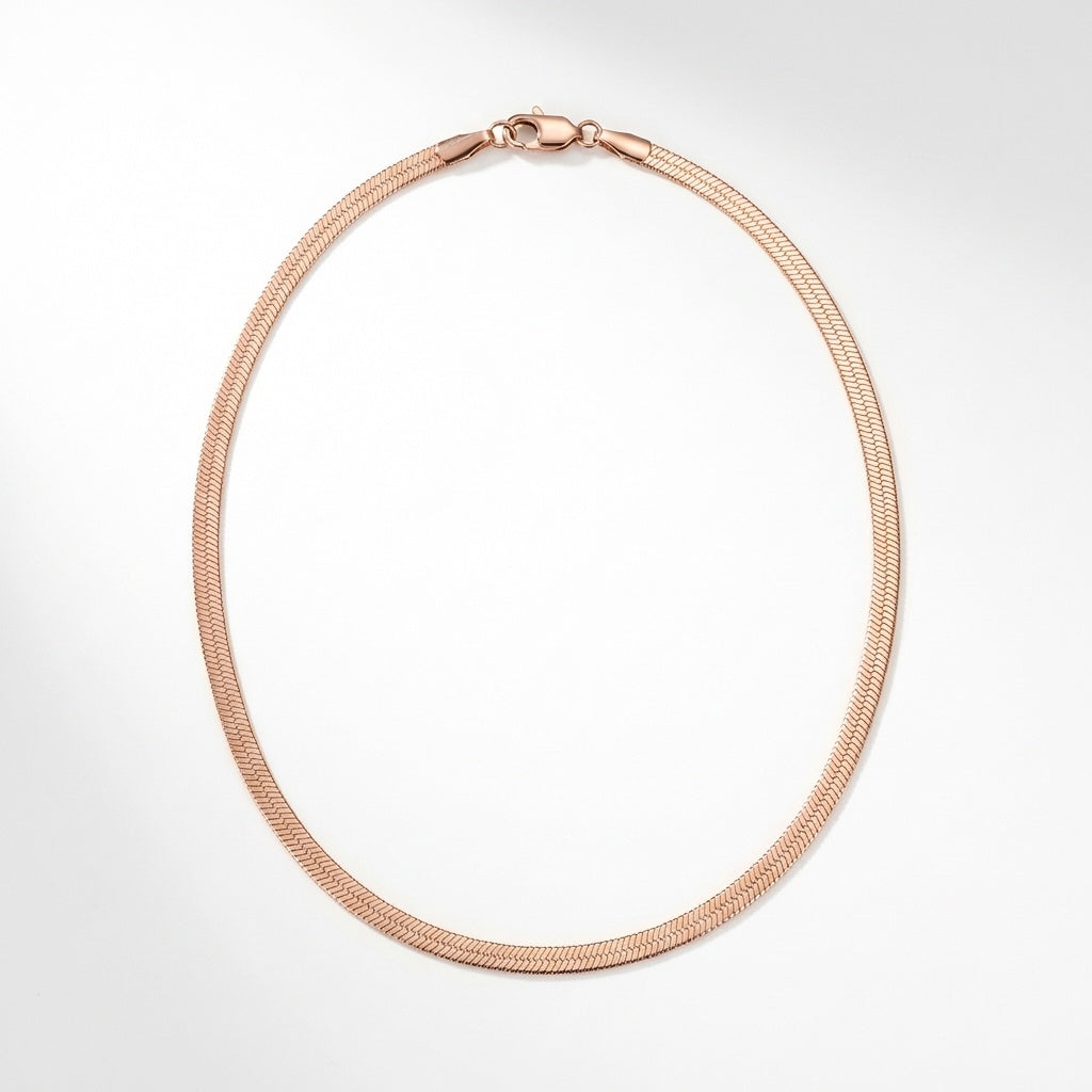 Lănțișor Inox tip Snake Plat Rose Gold - Minimalist - Hipoalergenic