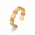 Inel Figurine smiley decupate (sau "emoji decupate") Oțel Inoxidabil Auriu - Hipoalergenic