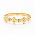Inel Model zig-zag geometric cu Zirconiu Cubic Oțel Inoxidabil Placat Aur 18K PVD - Hipoalergenic - IND1379