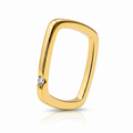 Inel Formă dreptunghiulară modernă cu Zirconiu Cubic Inox Placat Aur 18K PVD - Hipoalergenic - IND1436