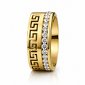 Verighetă Model grecesc cu Zirconiu Cubic eternity Inox Bicolor Placat Aur 18K PVD - Hipoalergenică - IND1827