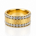 Inel model grecesc cu Zirconiu Cubic Oțel Inoxidabil Placat Aur 18K PVD - Hipoalergenic - IND1829