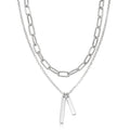Set Lant dublu cu bare geometrice Oțel Inoxidabil - Hipoalergenic - LPD1265