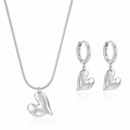 Set Lantisor si Cercei Inimioară Oțel Inoxidabil - Hipoalergenic - LPD1382