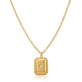 Lănțișor Inox Rolo cu Pandantiv Stea și Cristal - Vintage - Hipoalergenic Placat Aur 18K PVD - LPD1453