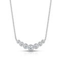 Lănțișor Inox Box Chain Argintiu cu Pandantiv Bară Cristale Gradate - Elegant - Hipoalergenic - LPD1508
