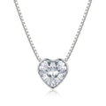 Lănțișor Inox Box Chain Argintiu cu Pandantiv Inimă Cristal - Elegant - Hipoalergenic - LPD1518