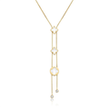 Lănțișor Inox Snake cu Motive Florale Sidef Lariat - Statement - Hipoalergenic Placat Aur 18K PVD - LPD1569