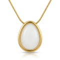 Lănțișor Inox Snake cu Pandantiv Piatră Teardrop-Elegant - Hipoalergenic Placat Aur 18K PVD - LPD1574