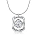 Lănțișor Inox Snake Argintiu cu Pandantiv Cristal Cushion - Statement - Hipoalergenic - LPD1578