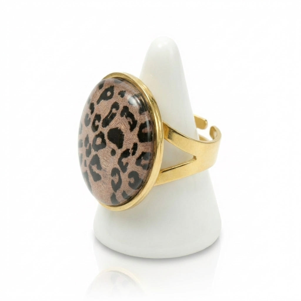 Inel Model leopard print Oțel Inoxidabil Multicolor Placat Aur 18K PVD - Hipoalergenic - IND1614