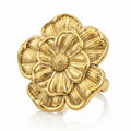 Inel Floare mare sculptată Oțel Inoxidabil Placat Aur 18K PVD - Hipoalergenic - IND1639