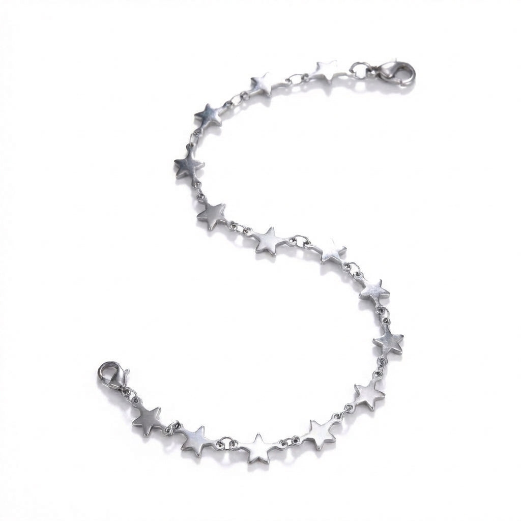Brățară Stele argintii delicate Oțel Inoxidabil 18cm - BF512 | Zelora