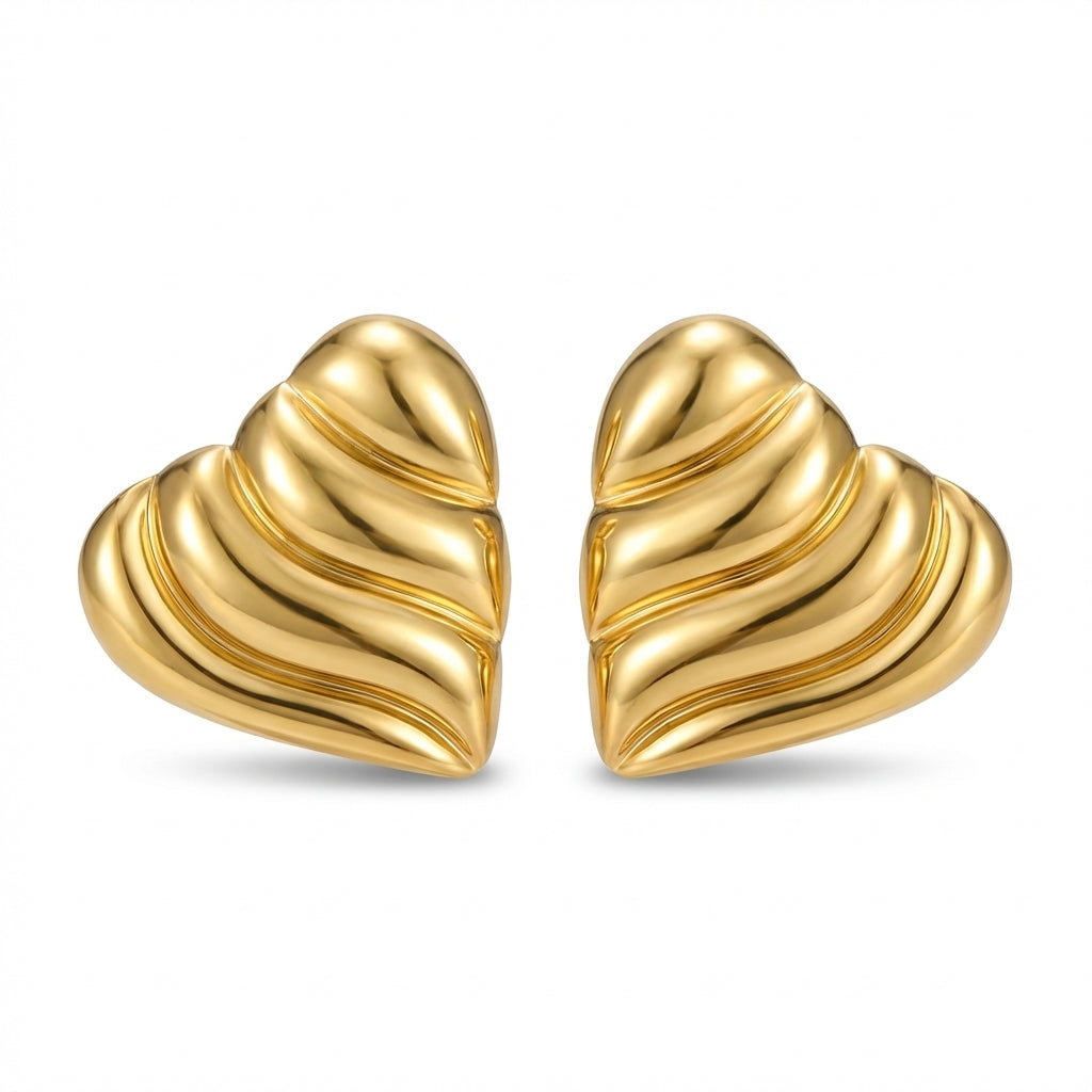 Cercei Inimioară din Oțel Inoxidabil - Hipoalergenici