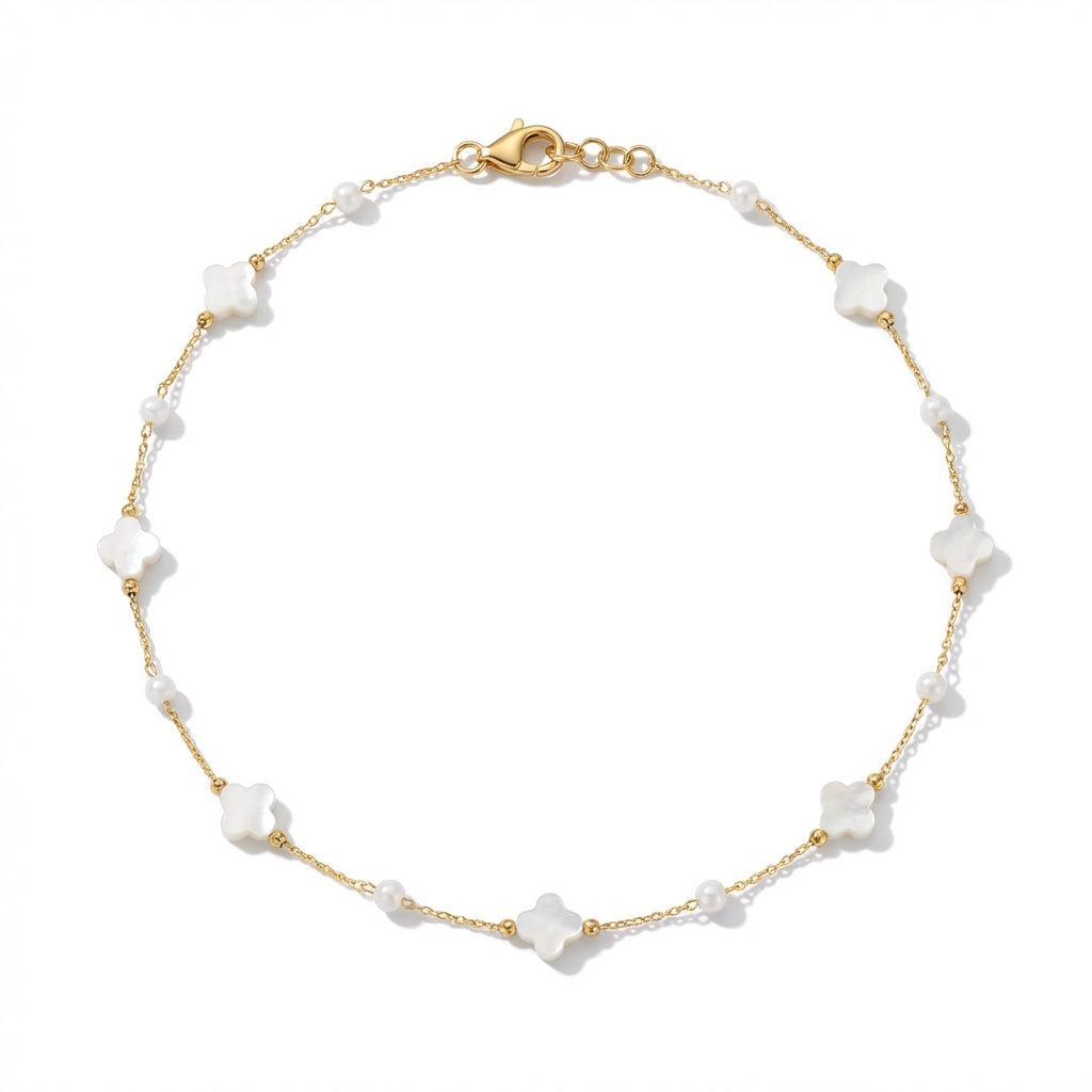 Brățară de Picior Design Floral Minimalist Oțel Inoxidabil Auriu