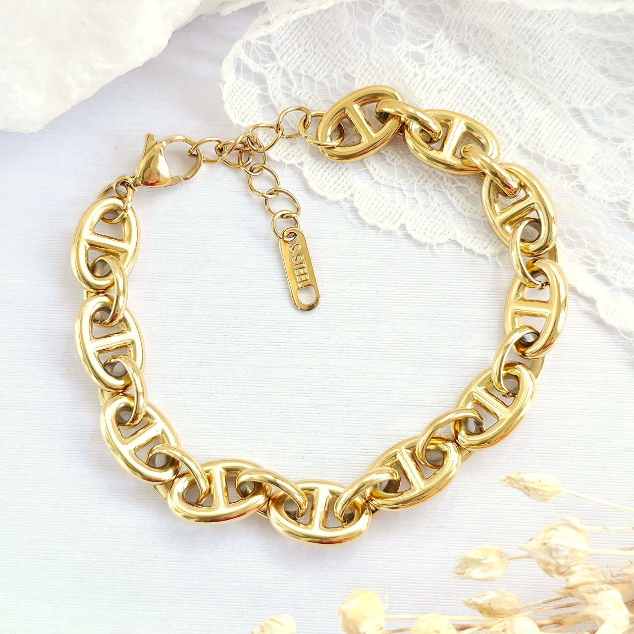 Brățară din Inox (otel inoxidabil) Oțel Inoxidabil Auriu - BF1162 - Hipoalergenică