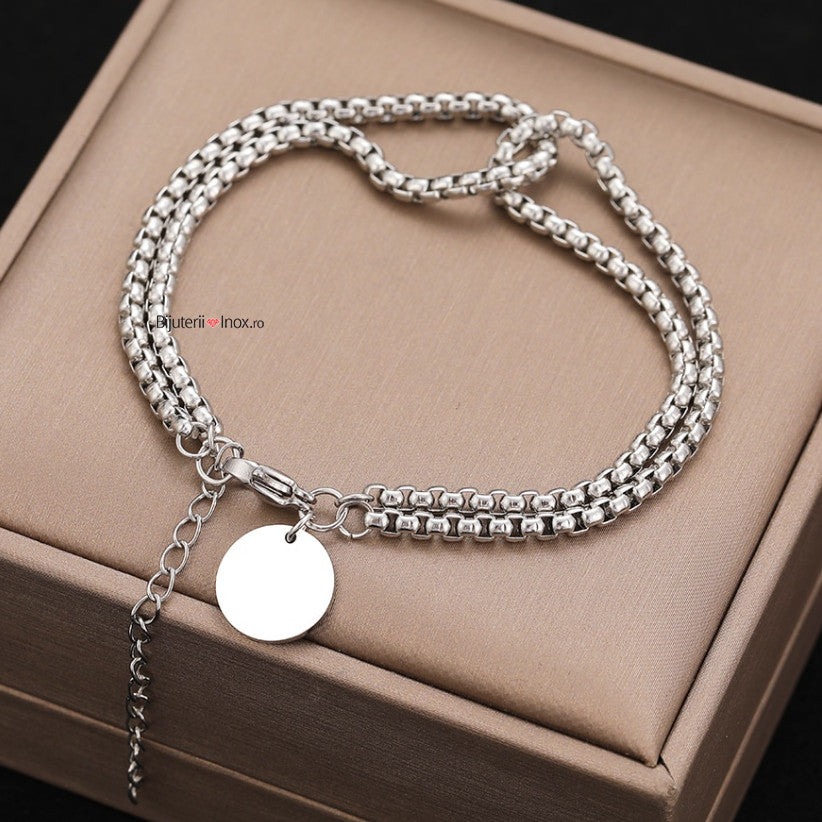 Brățară Bănuț Norocos Oțel Inoxidabil 18.5cm - Hipoalergenică - BF836