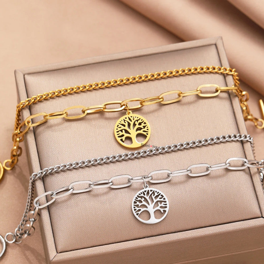 Brățară Copacul Vieții Oțel Inoxidabil 19cm - Hipoalergenică - BF918