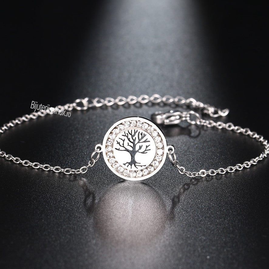 Brățară Copacul Vieții Zirconiu Oțel Inoxidabil 2mm - Hipoalergenică - BF767