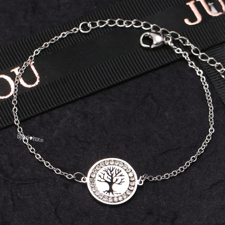 Brățară Copacul Vieții Zirconiu Oțel Inoxidabil 2mm - Hipoalergenică - BF767