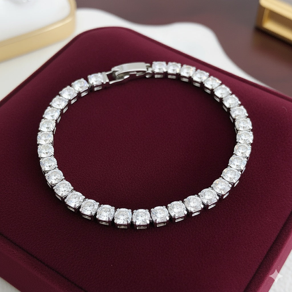 Brățară Tennis din Inox 4mm Oțel Inoxidabil Auriu - BF1158 - Hipoalergenică