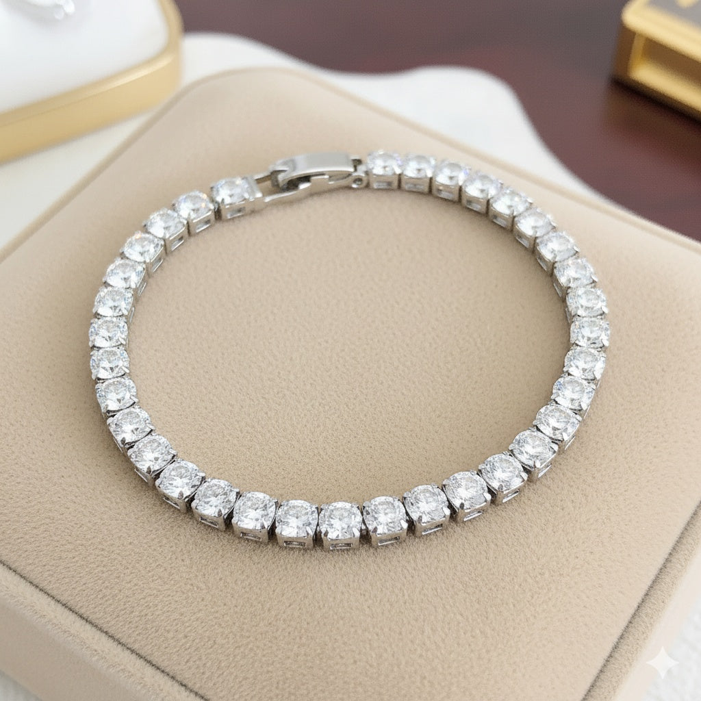 Brățară Tennis din Inox 4mm Oțel Inoxidabil Auriu - BF1158 - Hipoalergenică