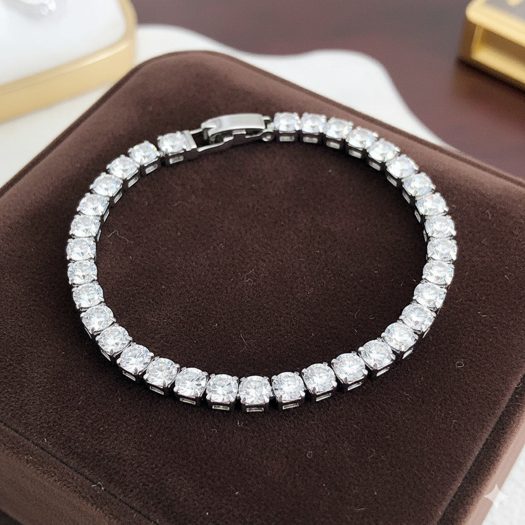 Brățară Tennis din Inox 4mm Oțel Inoxidabil Auriu - BF1158 - Hipoalergenică