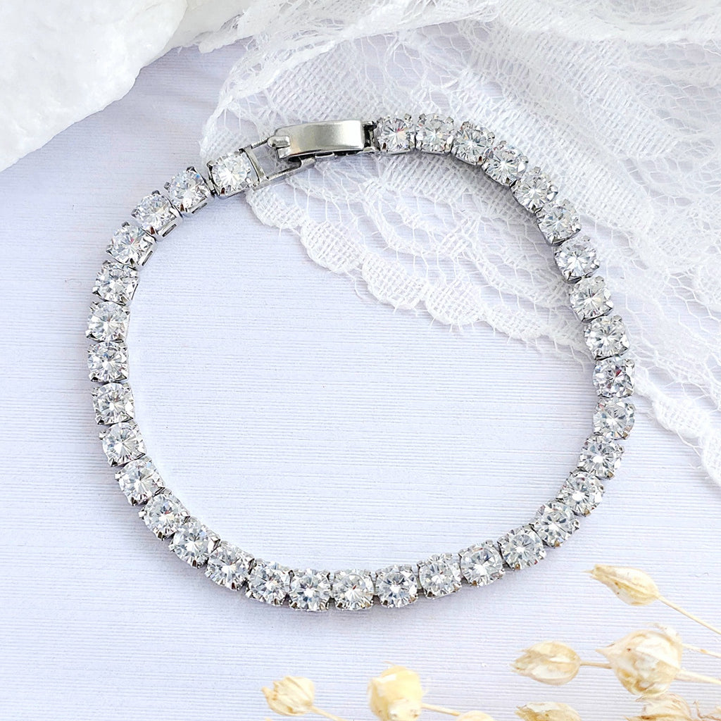 Brățară Tennis din Inox 4mm Oțel Inoxidabil Auriu - BF1158 - Hipoalergenică