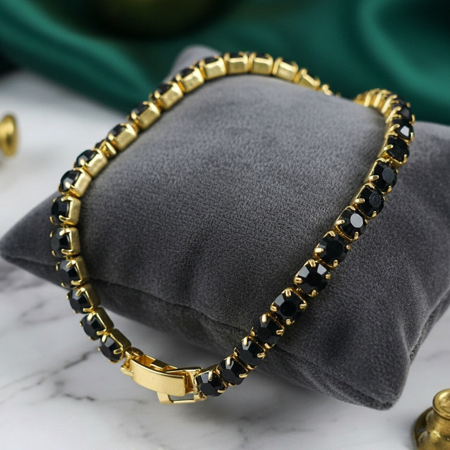 Brățară Tennis din Inox cu Pietre Negre 4mm - BF1120