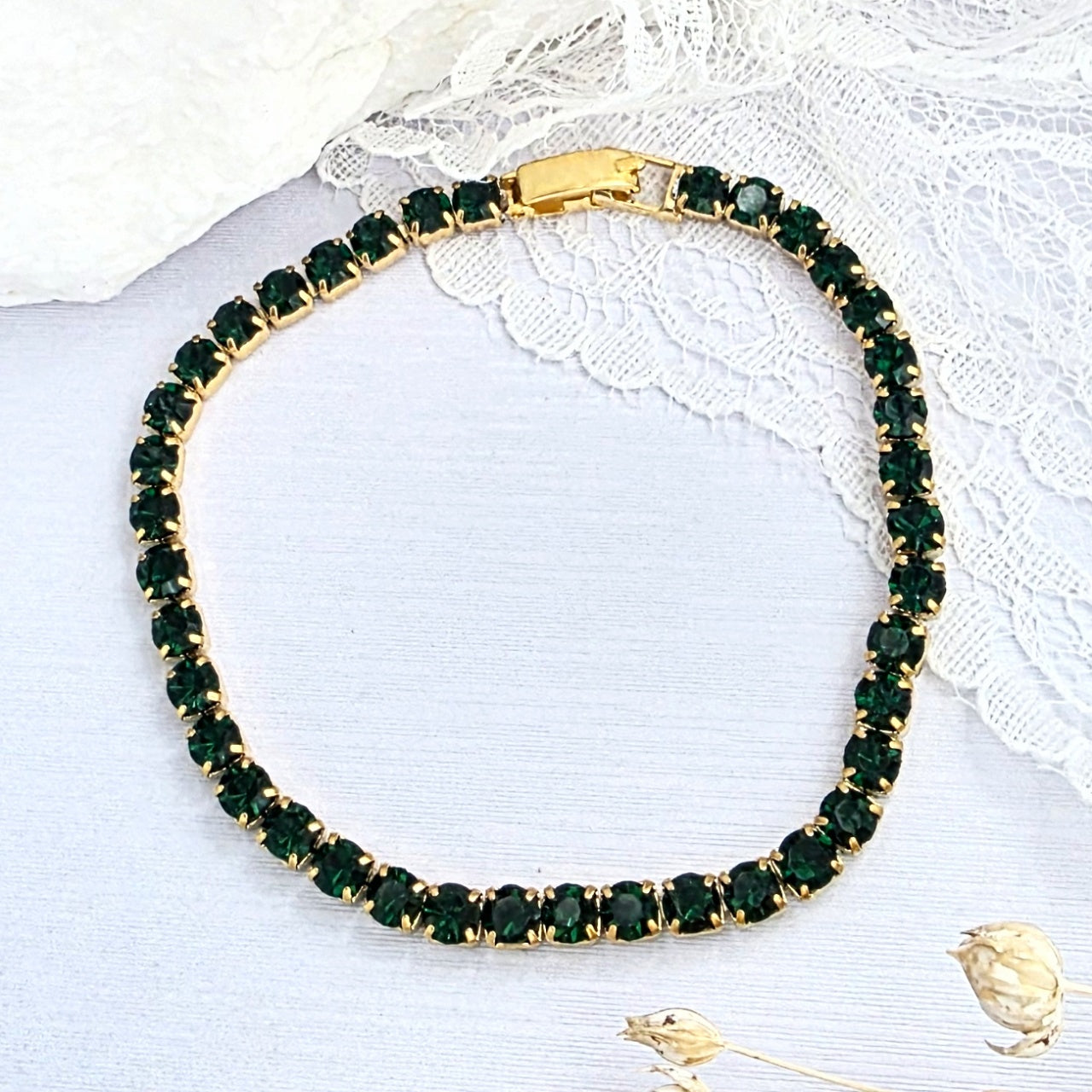 Brățară Tennis din Inox cu Pietre Verzi 4mm