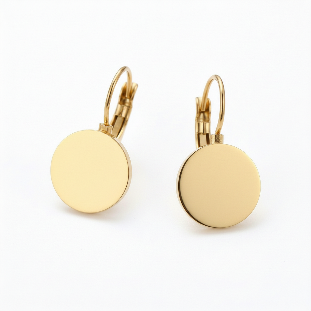 Cercei Bănuț Minimalist Oțel Inoxidabil 1.3 cm - purtat