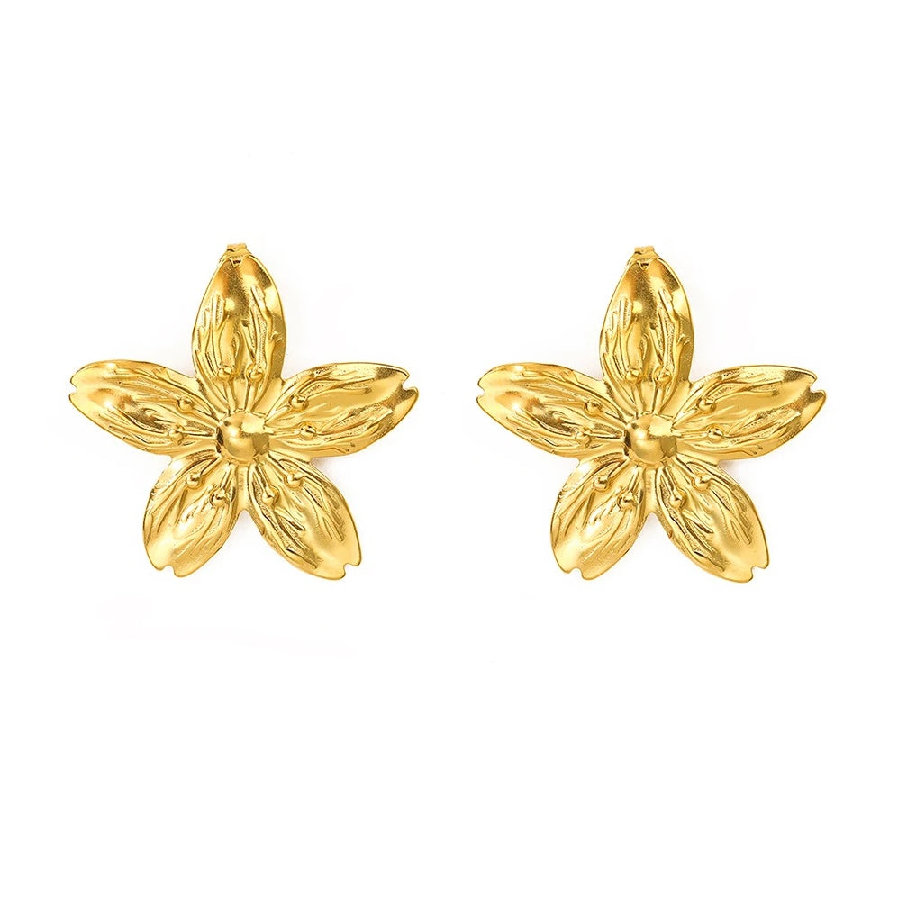 Cercei Floare din Oțel Inoxidabil 3.5cm x 3.5cm – detaliu 2