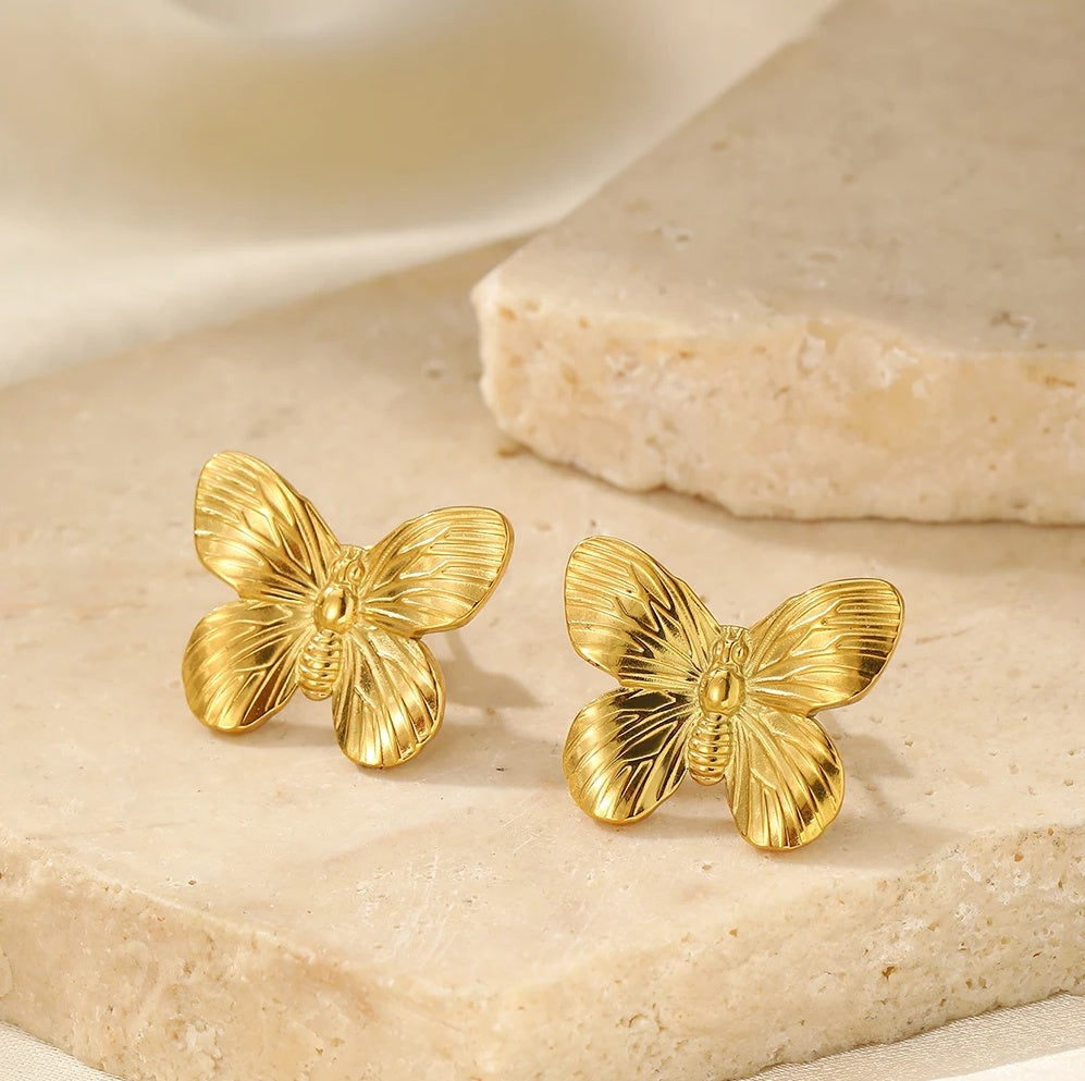 Cercei Fluture din Oțel Inoxidabil 1.8cm x 2cm – detaliu