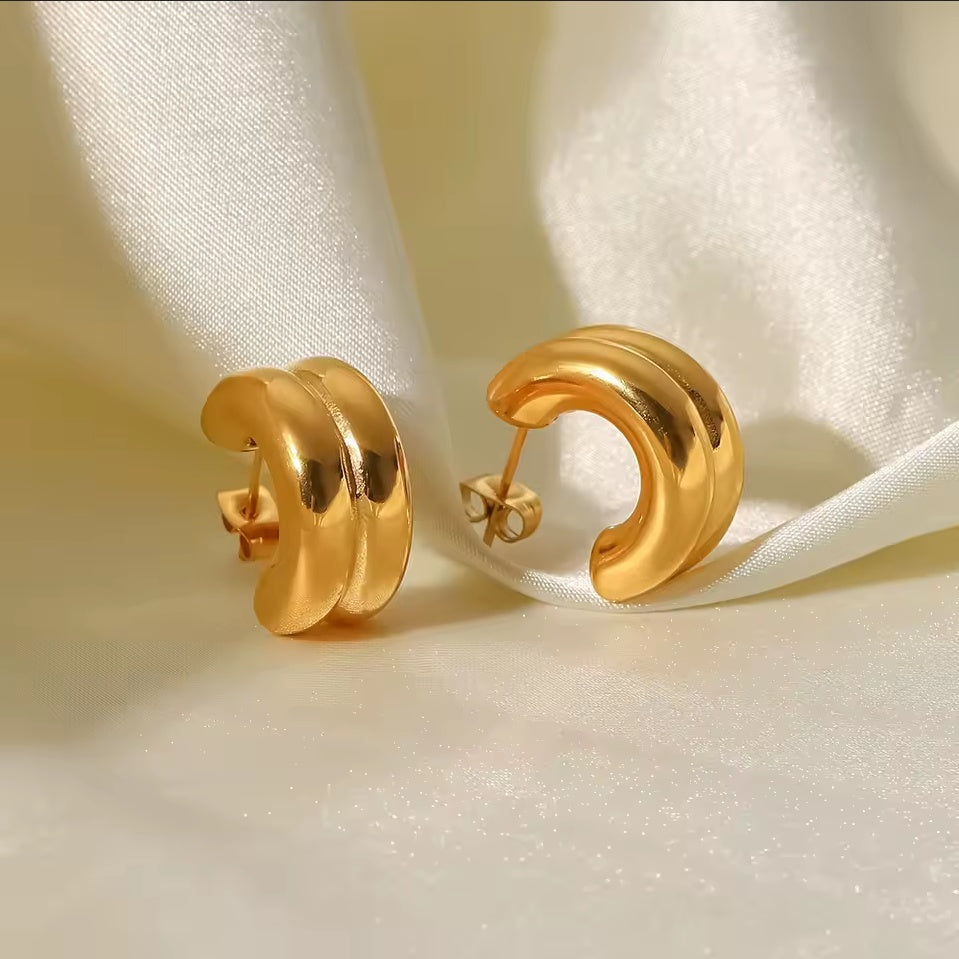 Cercei Creolă dublă din Oțel Inoxidabil 1.6cm x 0.8cm – detaliu