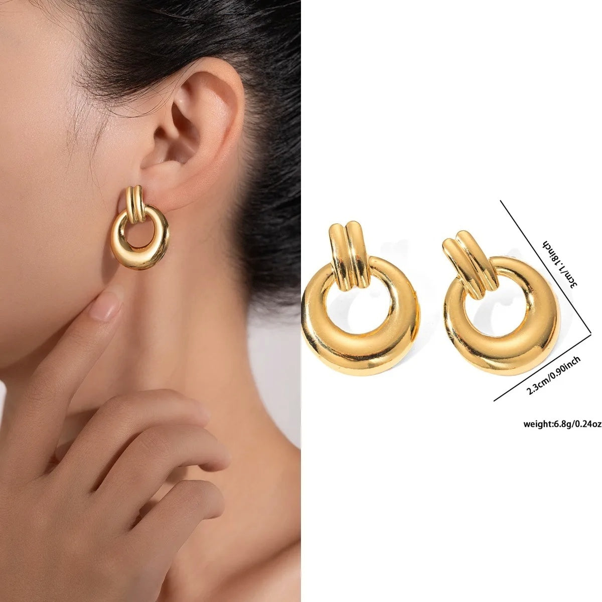 Cercei Cerc geometric din Oțel Inoxidabil - Hipoalergenici