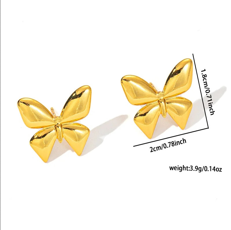 Cercei Fluture din Oțel Inoxidabil - Hipoalergenici - CM1716