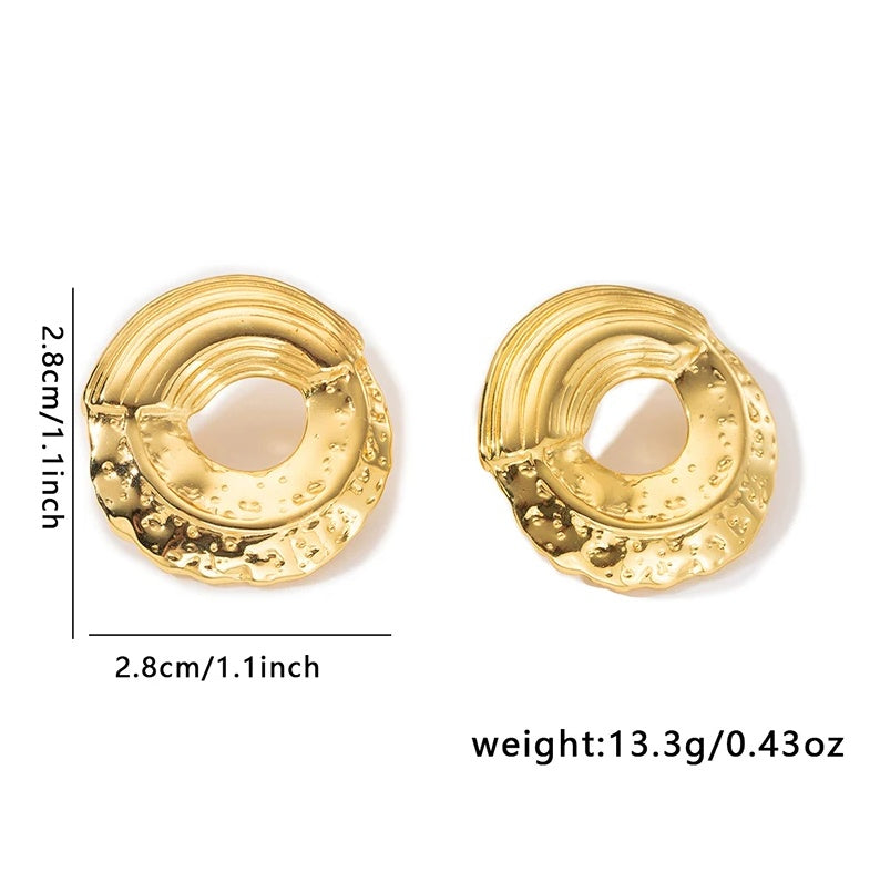 Cercei Inelar geometric din Oțel Inoxidabil - Hipoalergenici