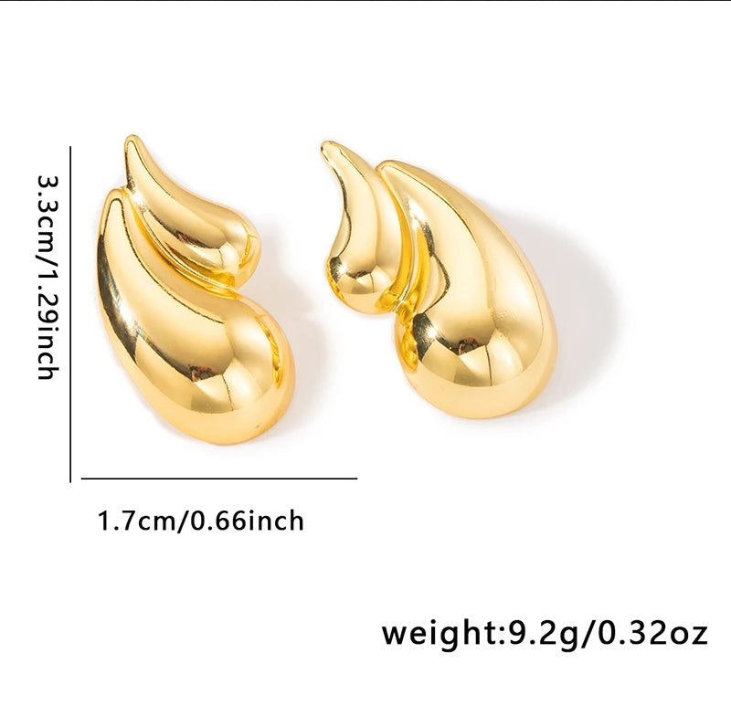 Cercei Picătură stilizată din Oțel Inoxidabil 3.5 cm – detaliu 2