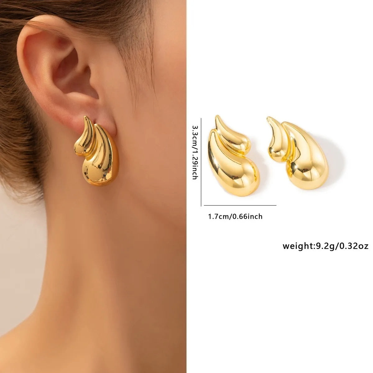 Cercei Picătură stilizată din Oțel Inoxidabil - Hipoalergenici