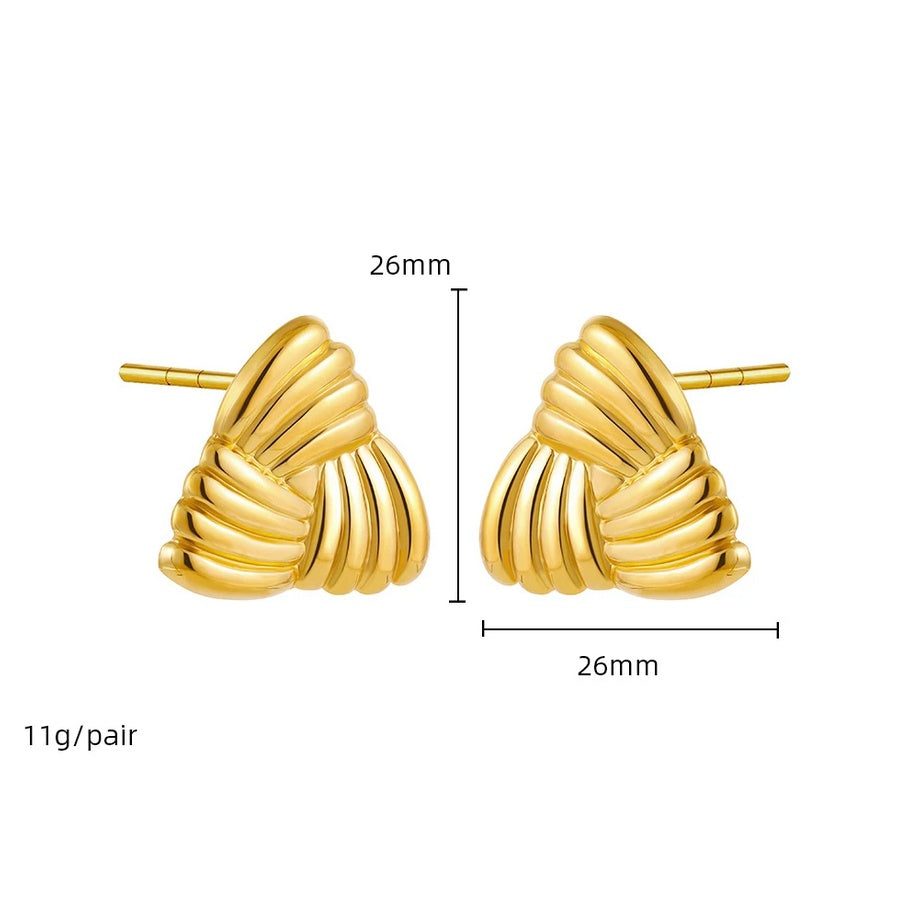 Cercei Triunghi striat din Oțel Inoxidabil 2.8 cm – detaliu 6