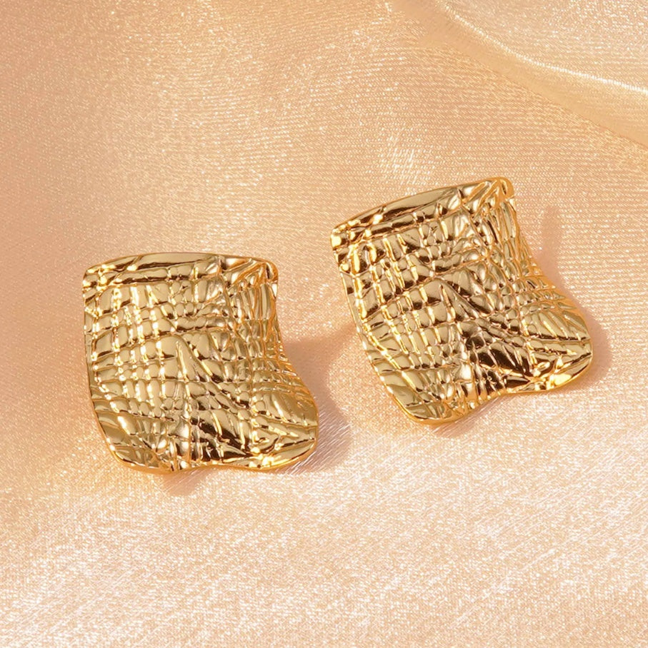 Cercei Formă neregulată texturată din Oțel Inoxidabil - Hipoalergenici