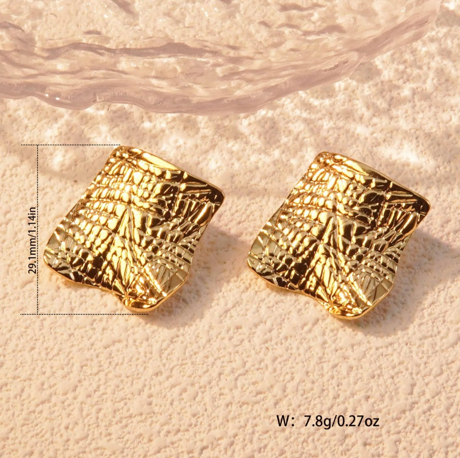 Cercei Formă neregulată texturată din Oțel Inoxidabil - Hipoalergenici